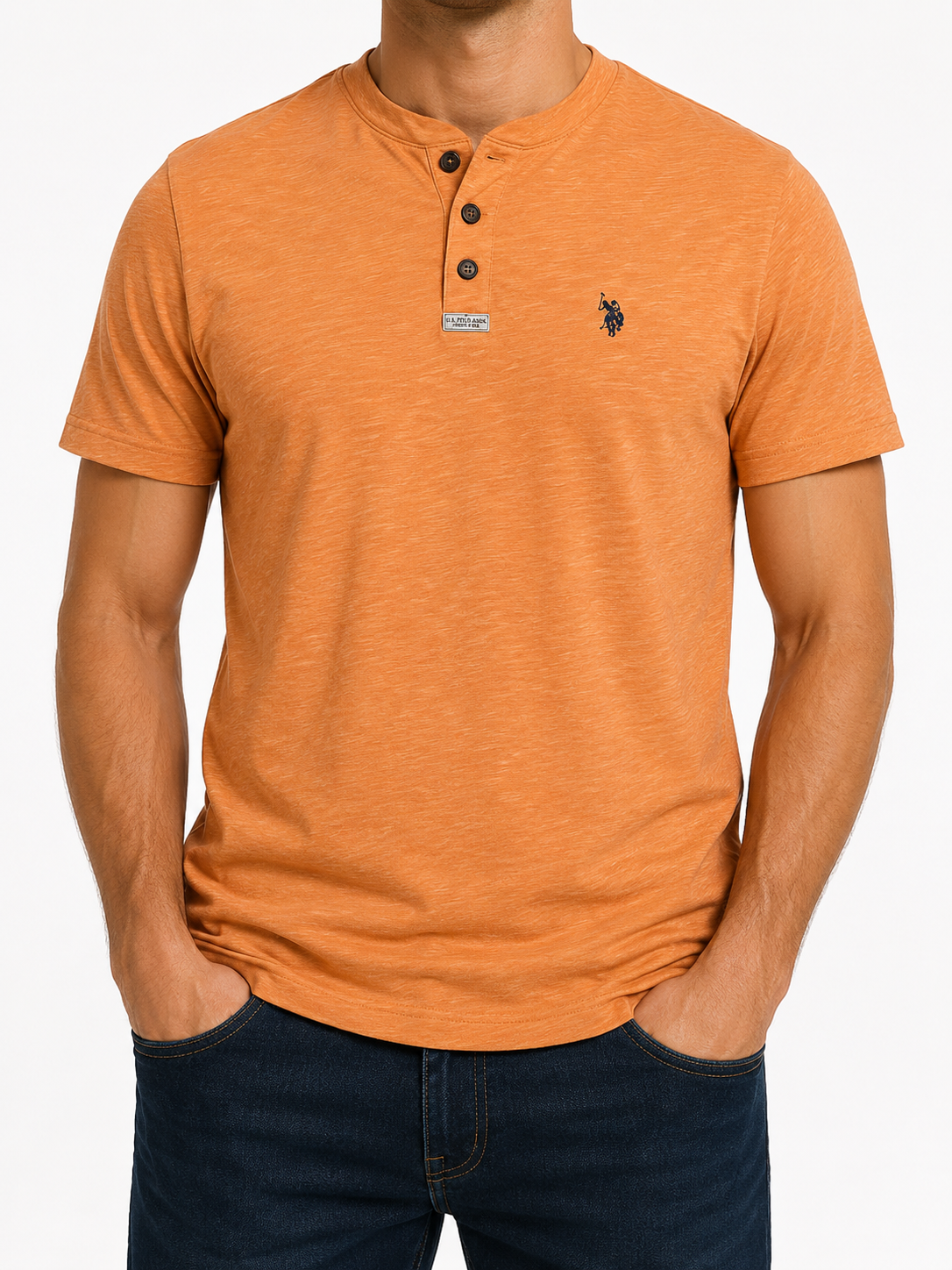 U.S. Polo Assn. Men Orange Polo Shirt size L product image 1