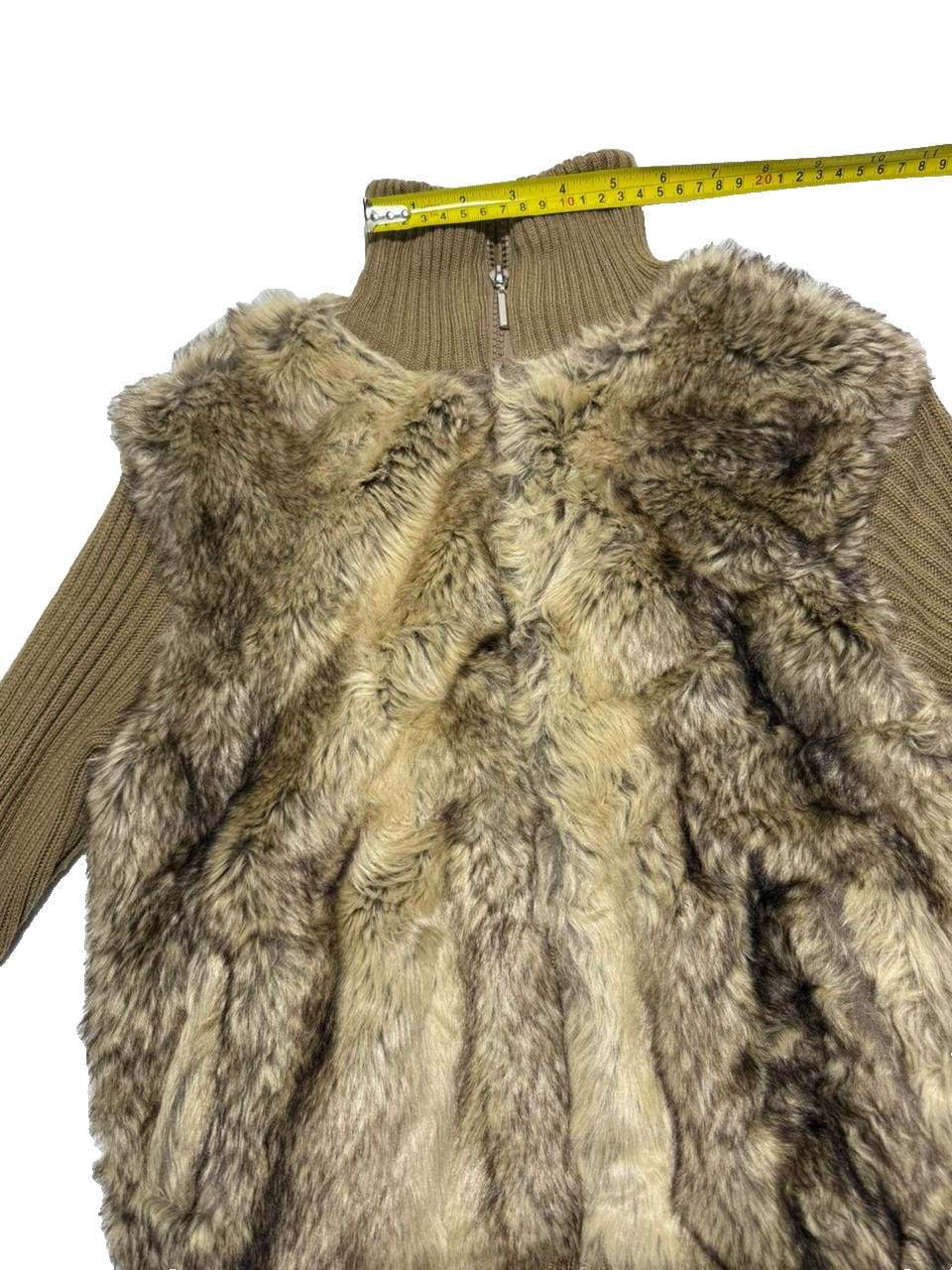 Albertex Moda Women's Faux Fur Cardigan Brown Size L
