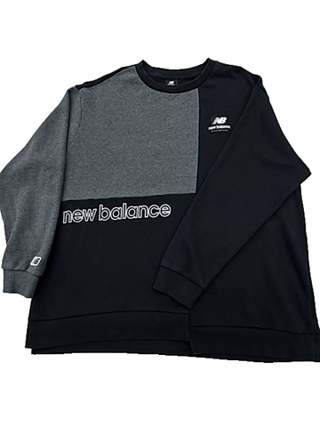 New Balance Men's Color Block Crewneck Sweatshirt XL Gray Black