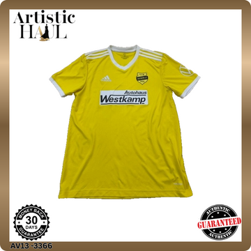 Adidas Unisex Yellow V-Neck AeroReady Jersey Size M