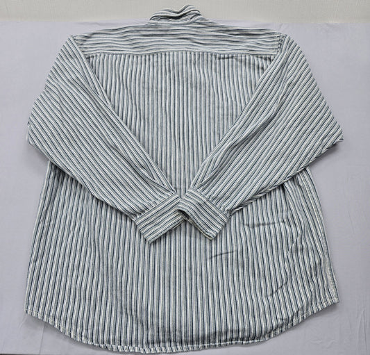 Levi's Men's Blue Shirt – Size L, Relaxed Fit, Striped
