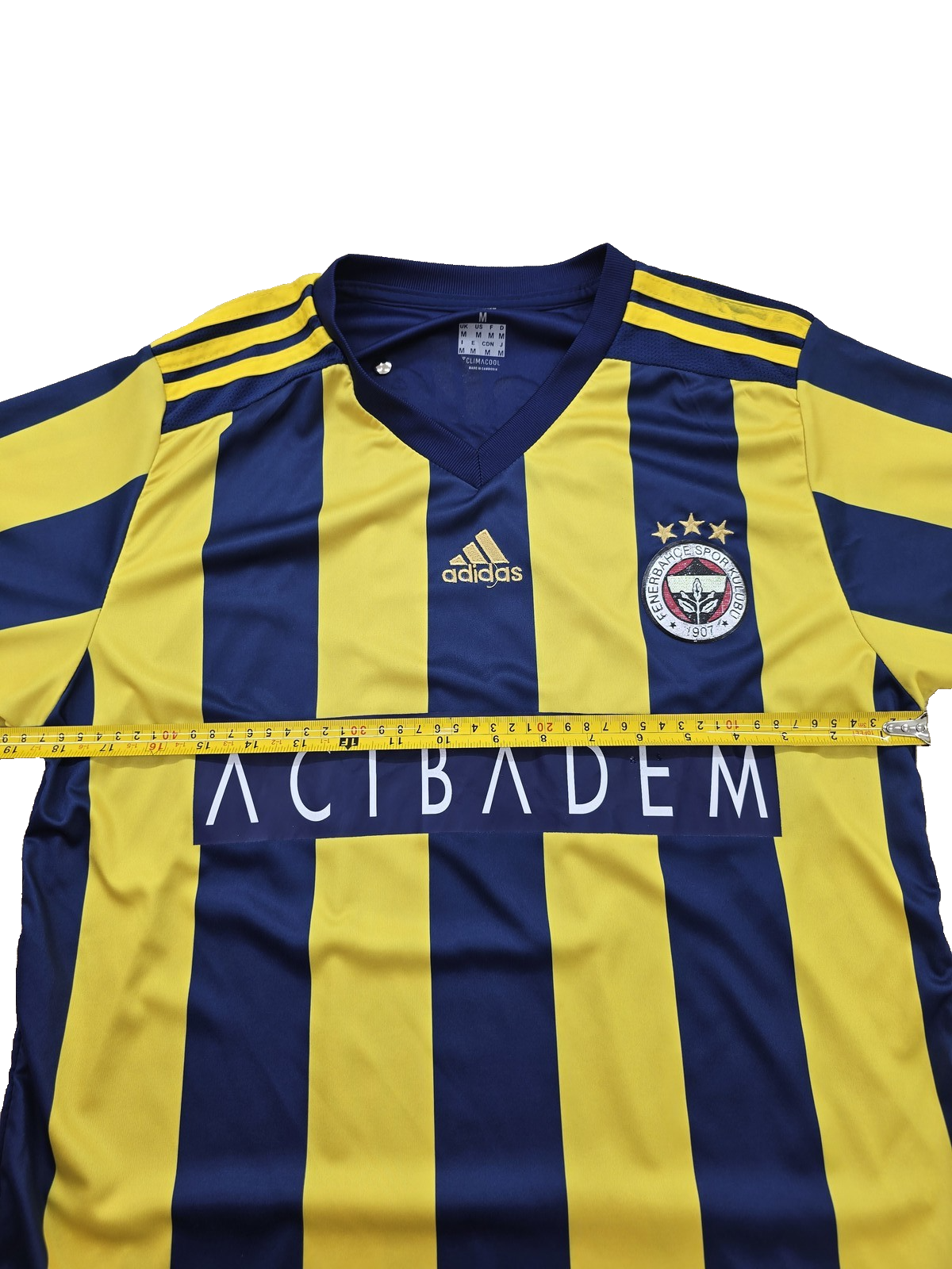 Adidas FenerbahÃ§e 2017 Home Jersey M Yellow/Navy Climacool Vintage