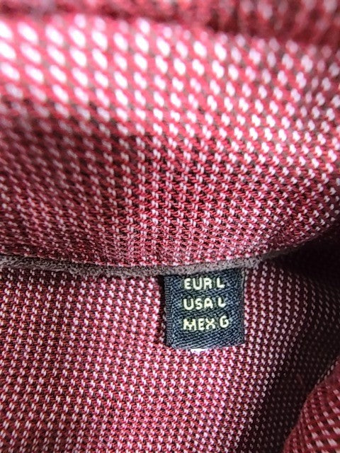 Massimo Dutti Men's Burgundy Button-Down Shirt Size L Regular Casual
