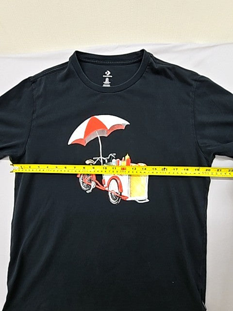 Converse Men's Black Short Sleeve T-Shirt Size L Cotton Crew Neck