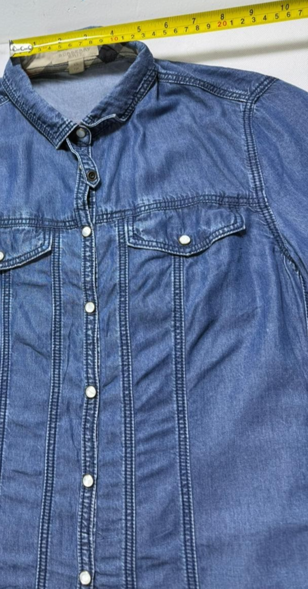Burberry Brit Blue Denim Button Front Shirt | Size: XS