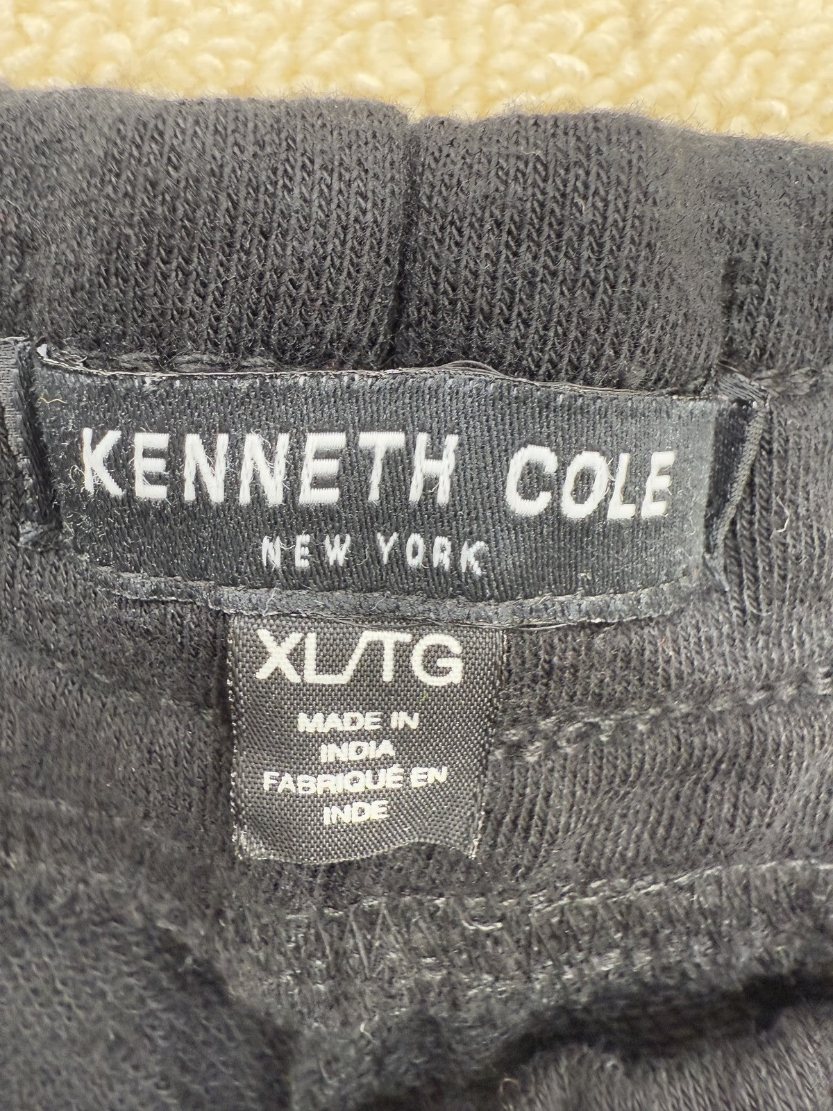 Kenneth Cole Black Fleece Jogger Shorts Men's XLT Cotton Poly Drawstring