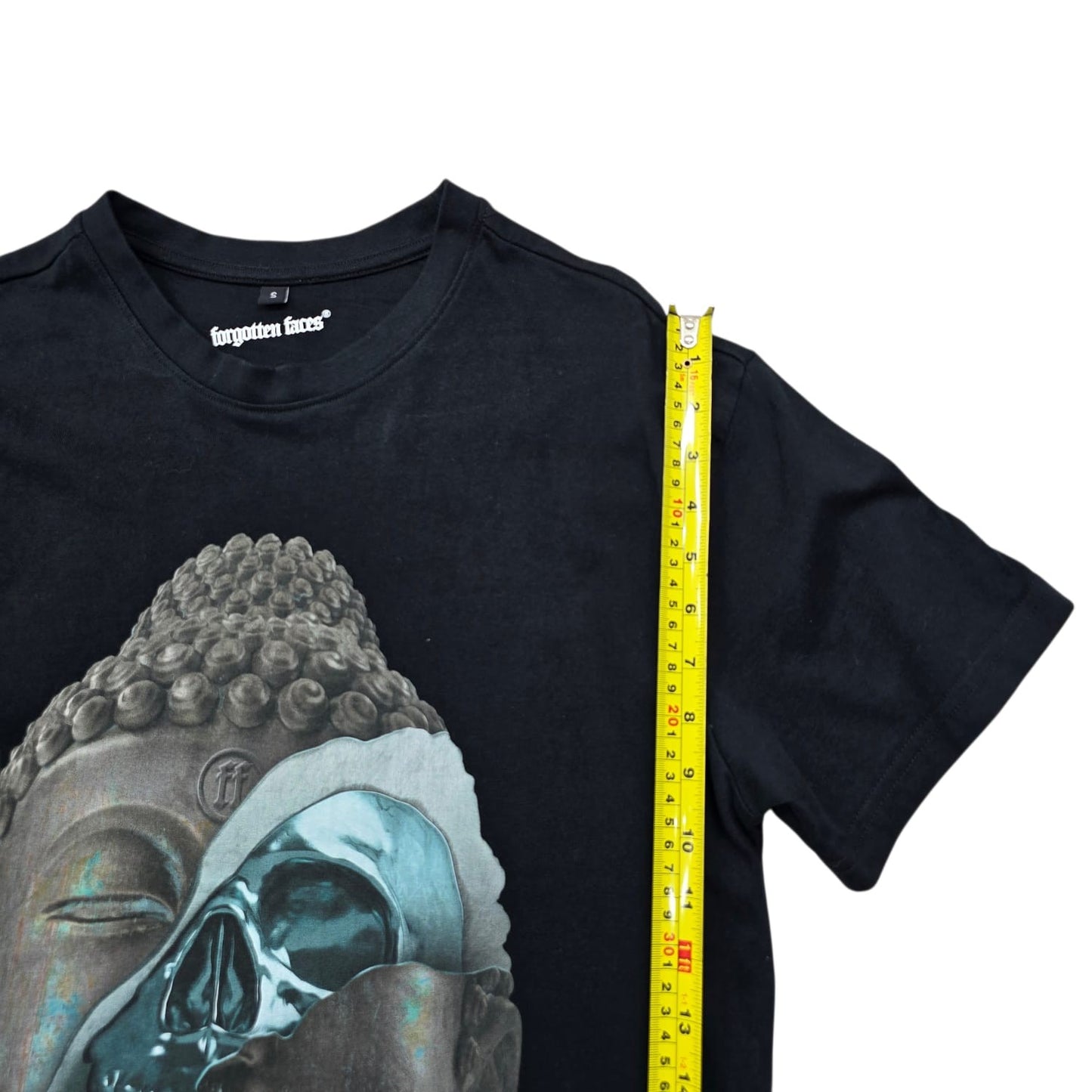 Forgotten Faces Men's Black Buddha Graphic T-Shirt Size S