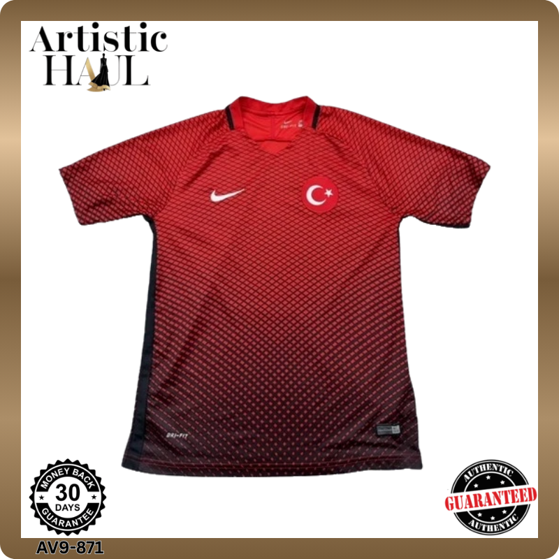 Nike Men's M Red Football Jersey Dri-FIT Short Sleeve Geometric