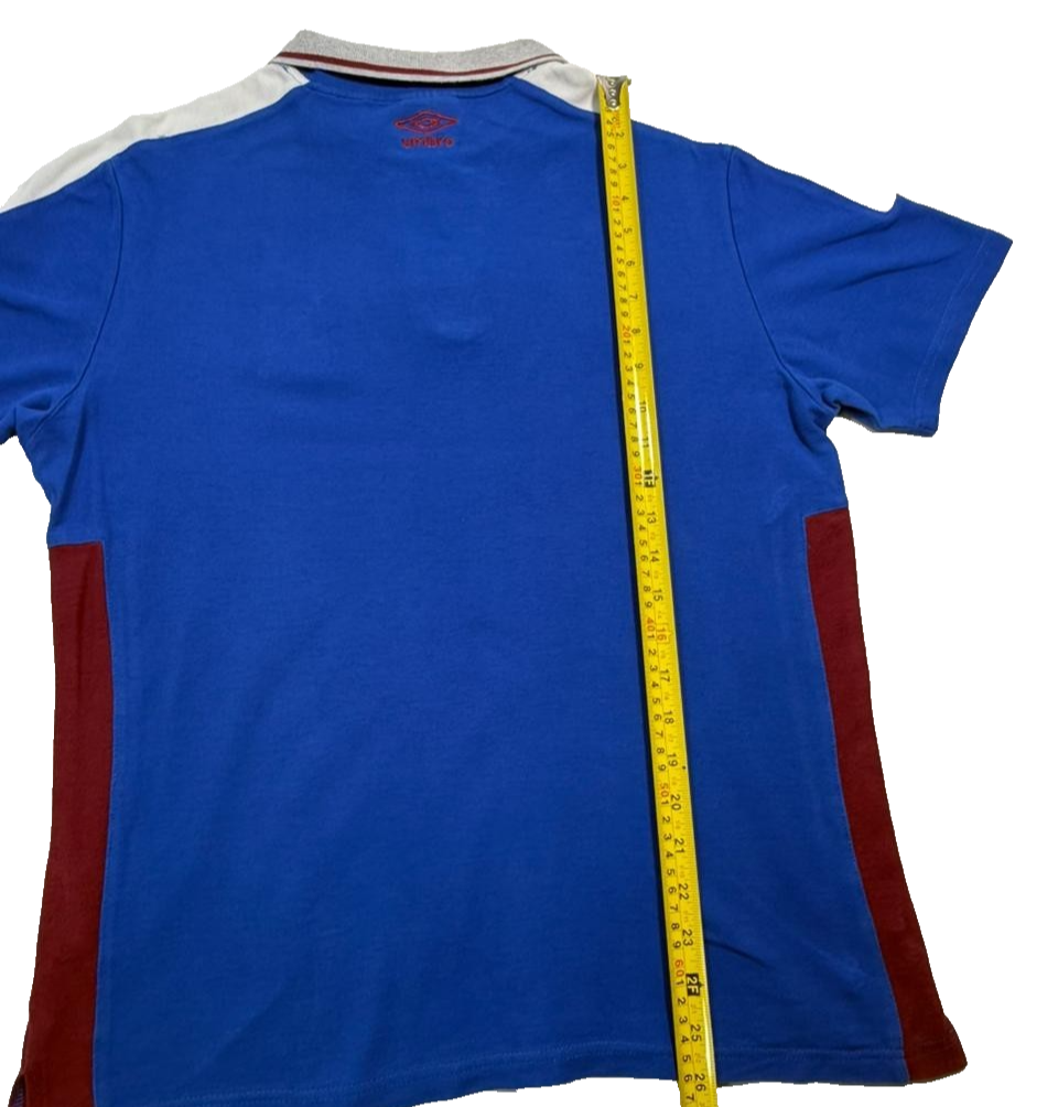 Umbro Men's Royal Blue Pique Polo Shirt Lion Crest Logo Short Sleeve Size XL