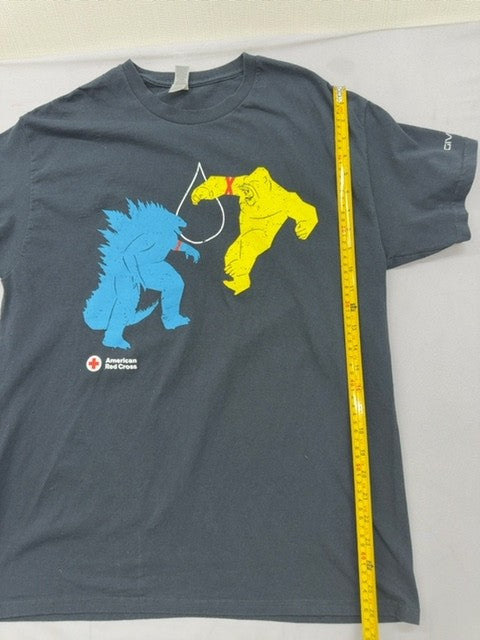 Gildan Men's L Black Godzilla Kong T-Shirt New Empire Blood Donor