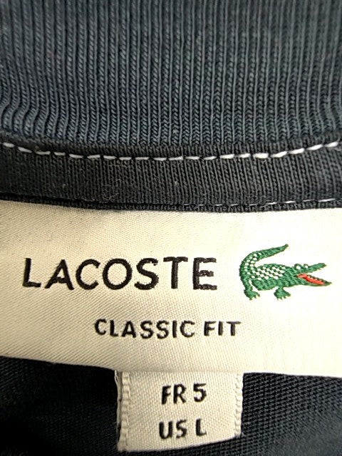 Lacoste Men's Black Crocodile Logo T-Shirt Size L Cotton