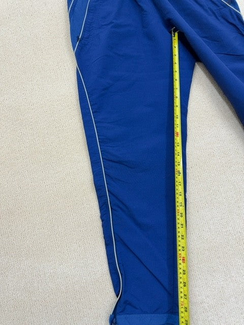Adidas Men's Blue Track Pants Size 5 Drawcord Zip Pockets Tapered