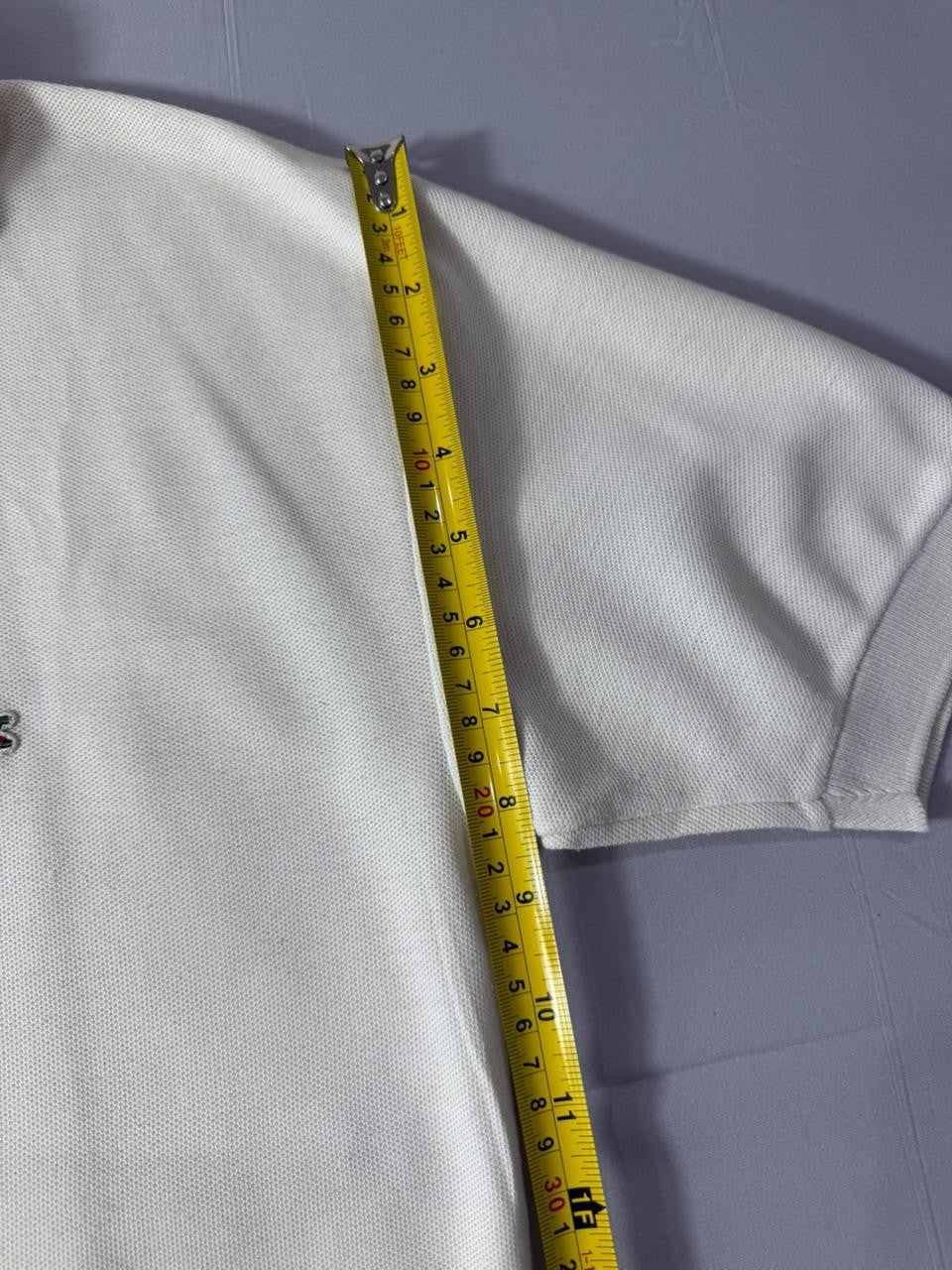 Vintage Lacoste White Polo Shirt Men's Classic Crocodile Logo Cotton