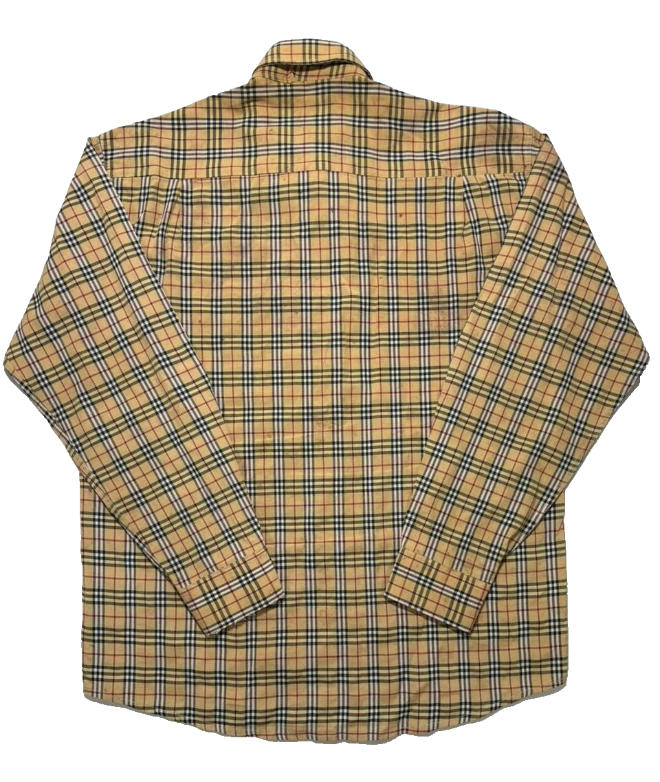 Burberry Vintage Button Down Long Sleeves Shirt Classic Print