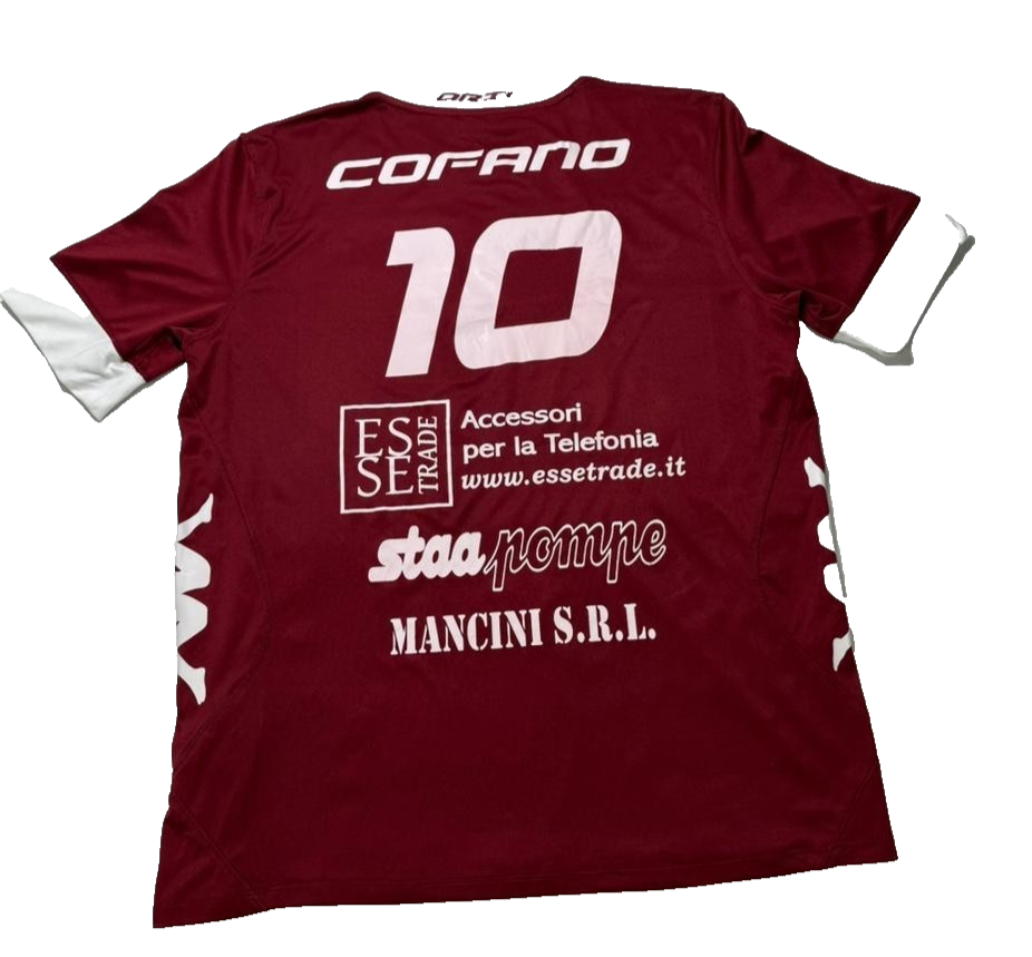 Kappa Torino Soccer Jersey #10 Cofano Men's Large Maroon White Rare Vintage Kit
