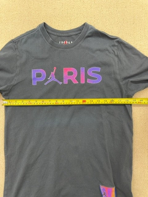Jordan Paris Saint-Germain Men's Black Crewneck Tee M Cotton Short Sleeve