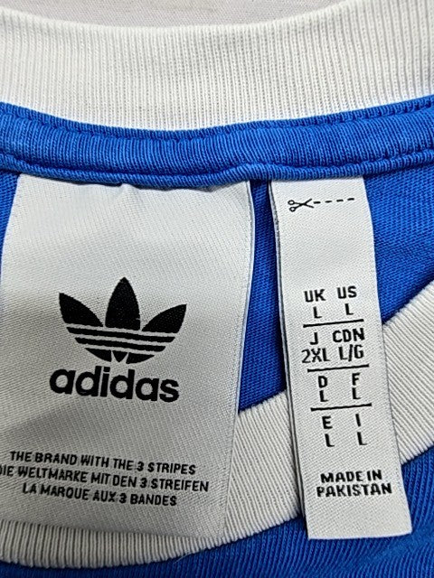 Adidas Men's Blue 3-Stripes T-Shirt XXL Short Sleeve Striped Crewneck