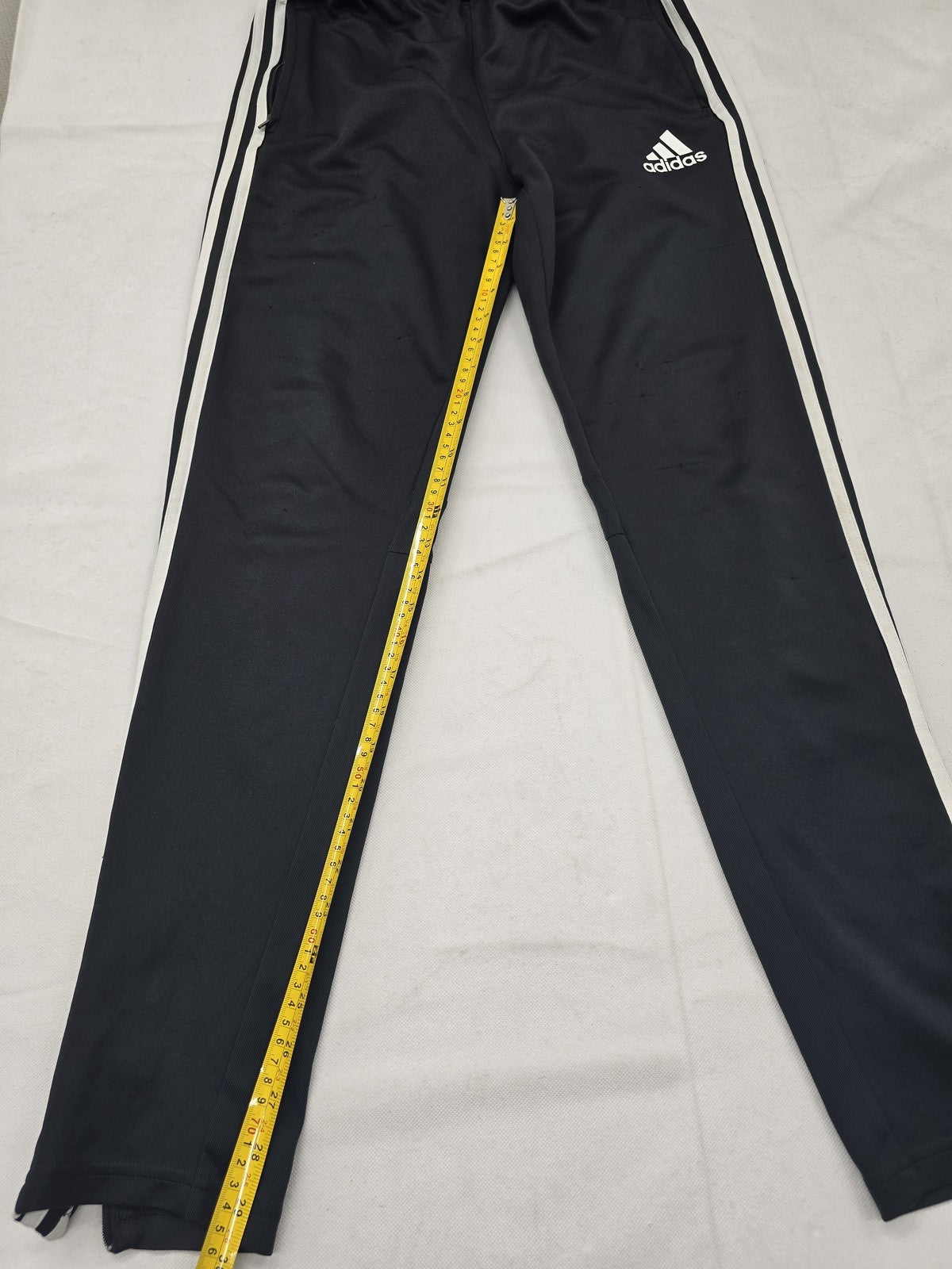 Adidas Black Track Pants XL 3-Stripes Drawstring Unisex
