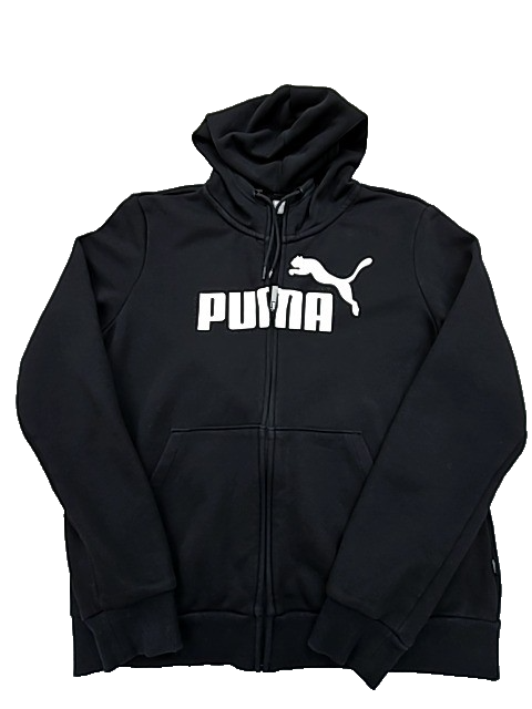 PUMA Men's Black Zip-Up Hoodie XL Regular Fleece 682586