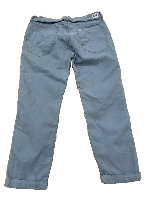 Lee Women's Rider Worker Cropped Blue Jeans W34 L32 Straight