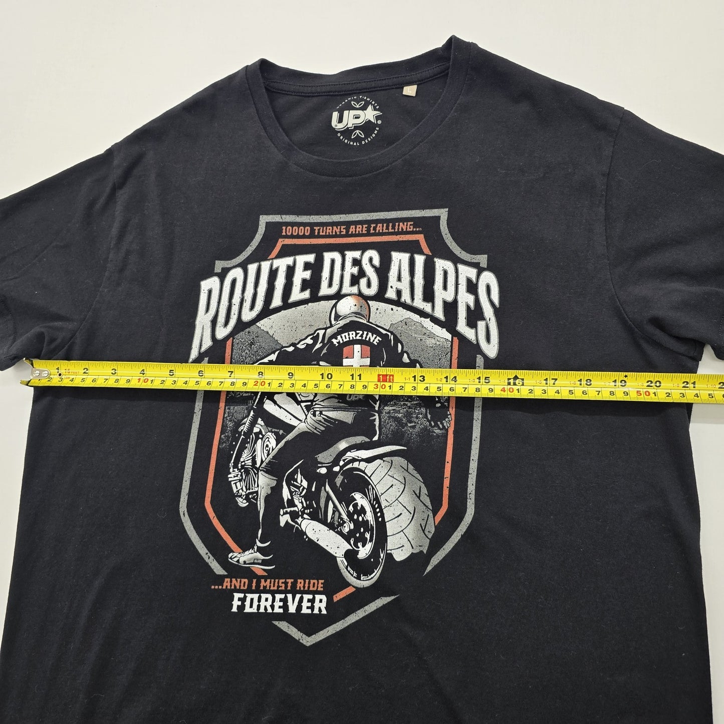 Upcycled People Men's Black Motorcycle Graphic T-Shirt Size Large