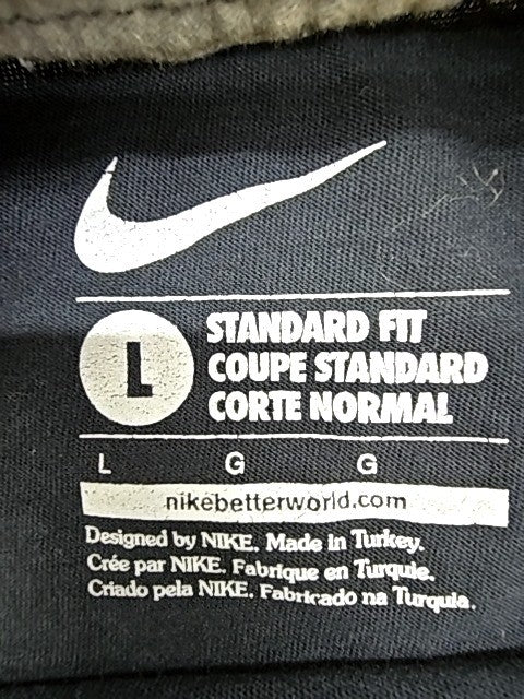 Nike Men's Black Cotton Crew Neck T-Shirt Size L Logo Standard Fit