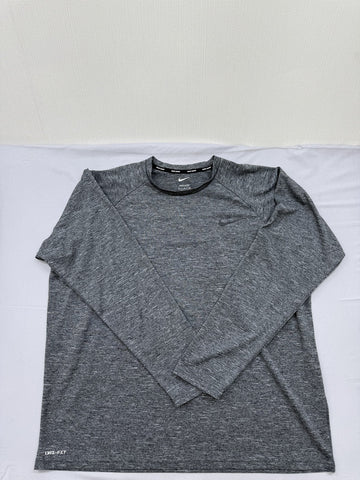 Nike Men's XL Heather Gray Dri-FIT Long Sleeve Tee