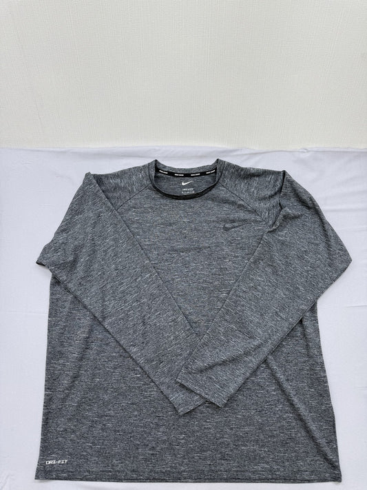 Nike Men's Gray T-Shirt – Size XL, Long Sleeve