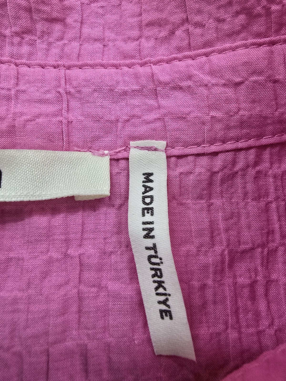Koton Women's Hot Pink Oversized Long Sleeve Collared Top Cotton