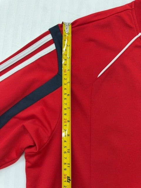 Adidas Men's Red Blocking Track Jacket 3-Stripes Full Zip