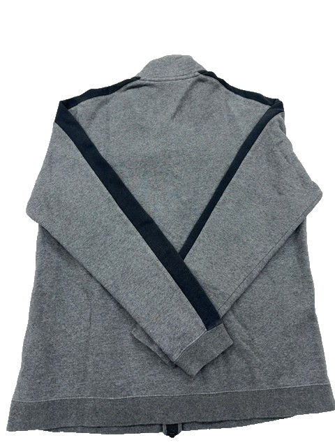 Nike Men's L Grey Full-Zip Fleece Hoodie Swoosh Long Sleeve