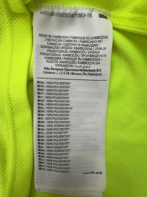 Nike Men's XS Lime Green Dri-FIT Running Short Sleeve T-Shirt
