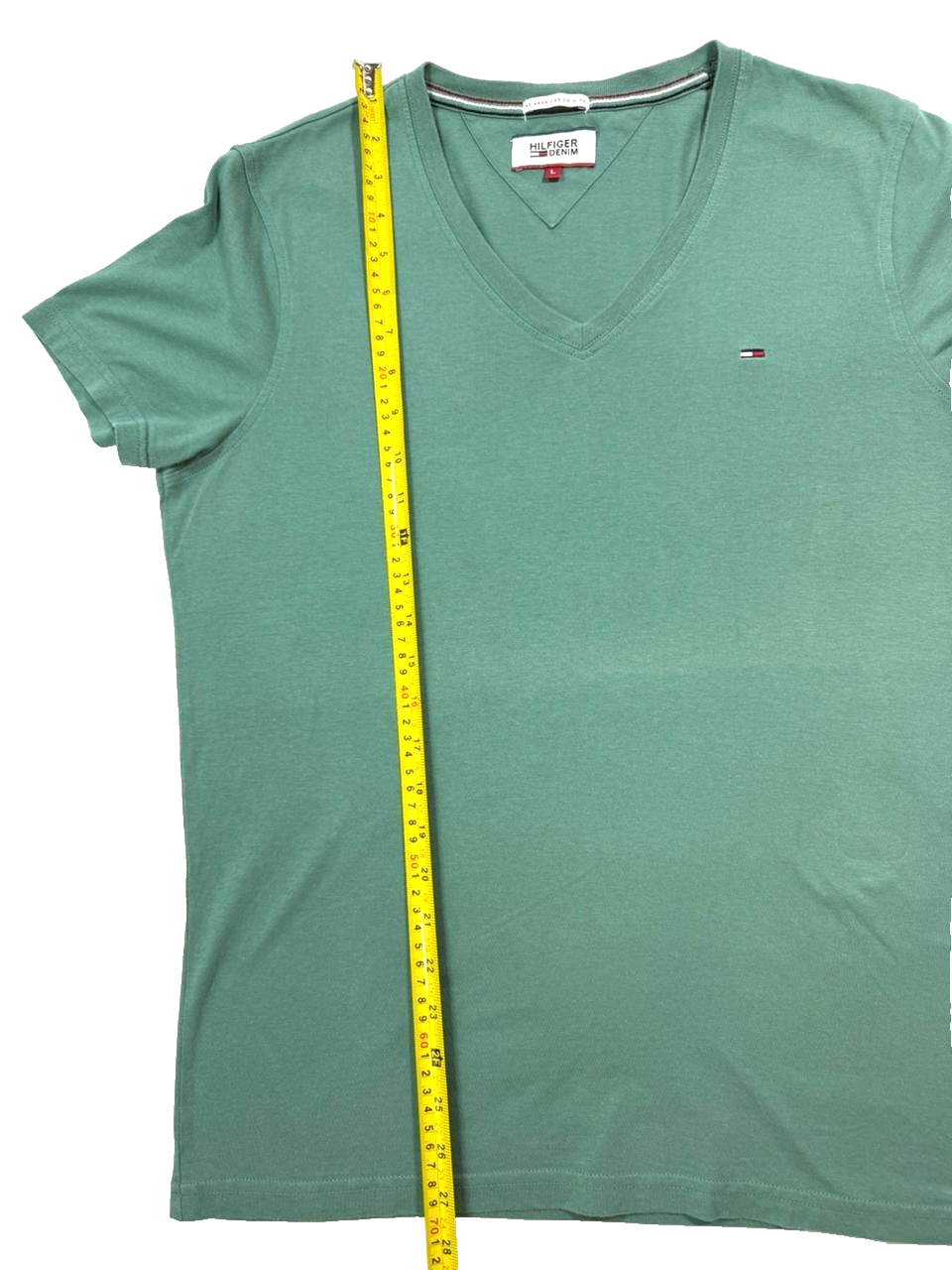 Tommy Hilfiger Regular Fit V-Neck T-Shirt In Green - L