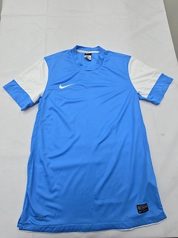 Nike Men's L Blue/White Dri-FIT Soccer Jersey Short Sleeve