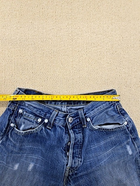 Levi's Men's Distressed Medium Blue Slim 501 Jeans XL