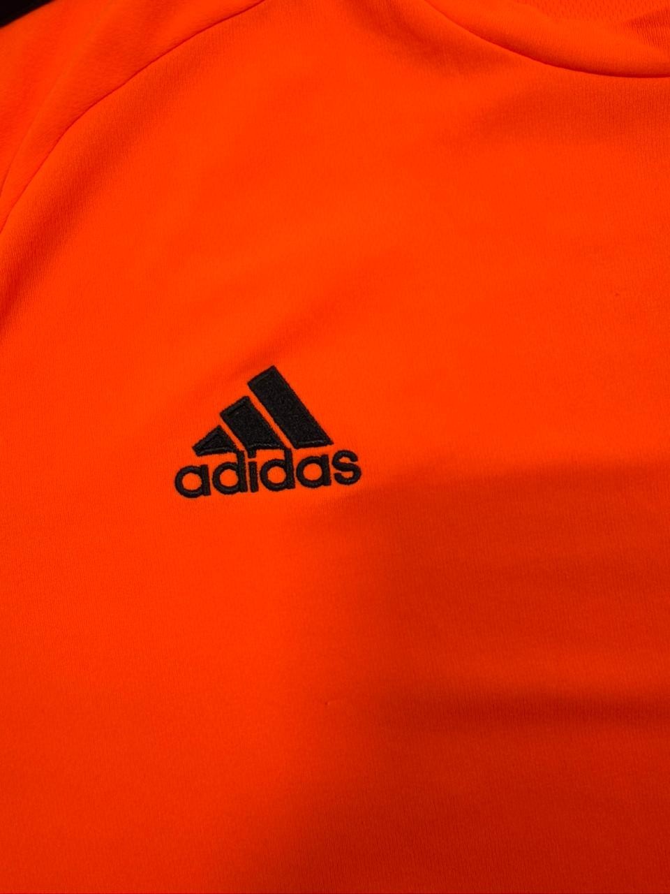 Adidas Men's Bright Orange Climalite Training Shirt Black 3-Stripe Crew Neck 2Xl
