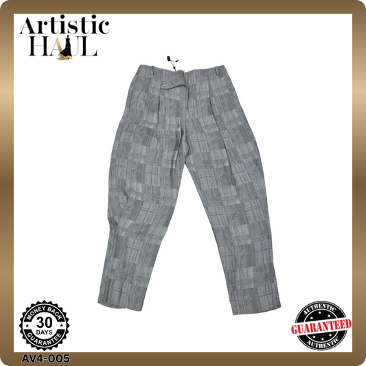 Giorgio Armani Men's Gray Pants, Checked
