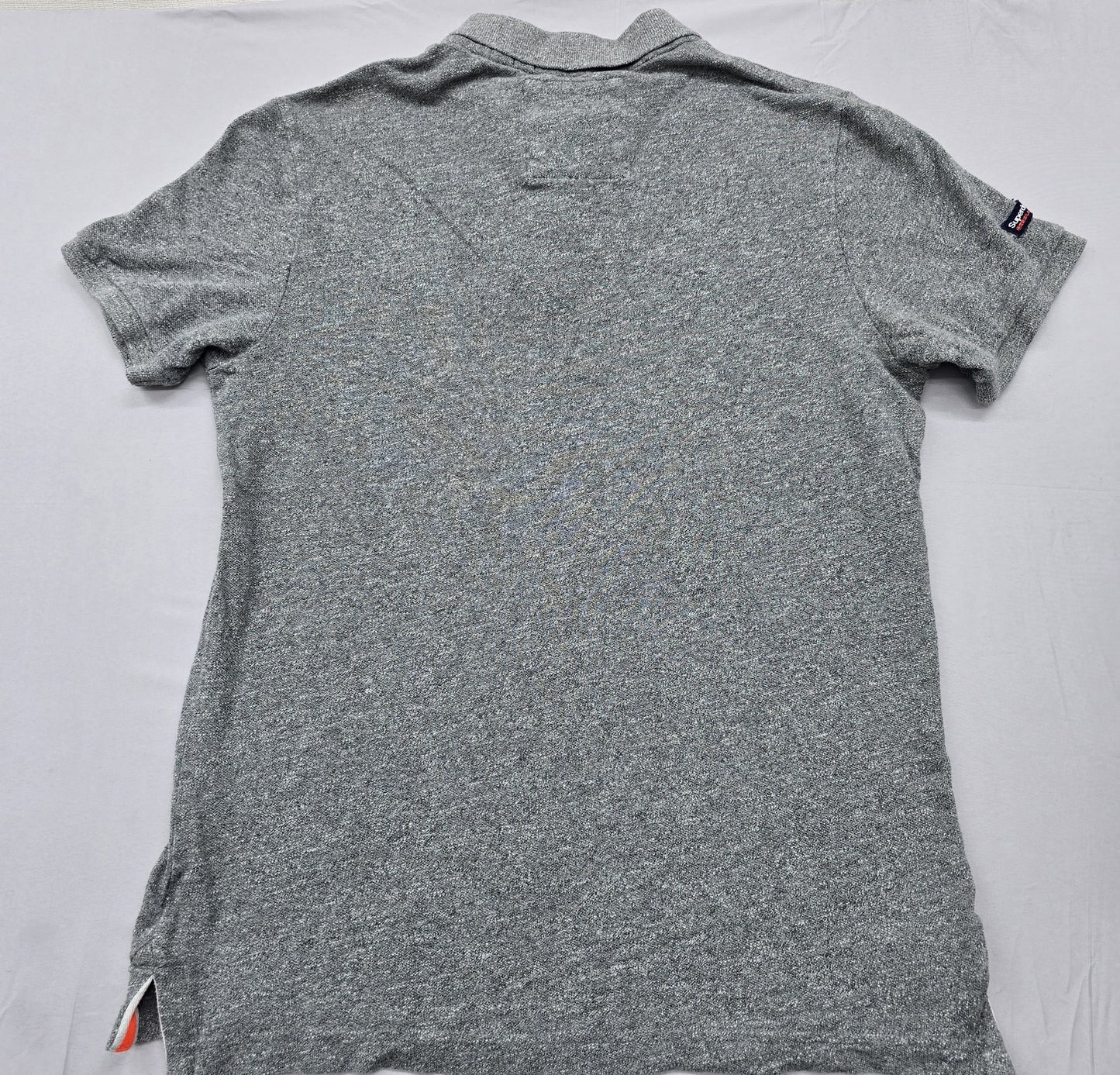 Superdry Men's Grey Polo Shirt XL Short Sleeve Cotton Pique
