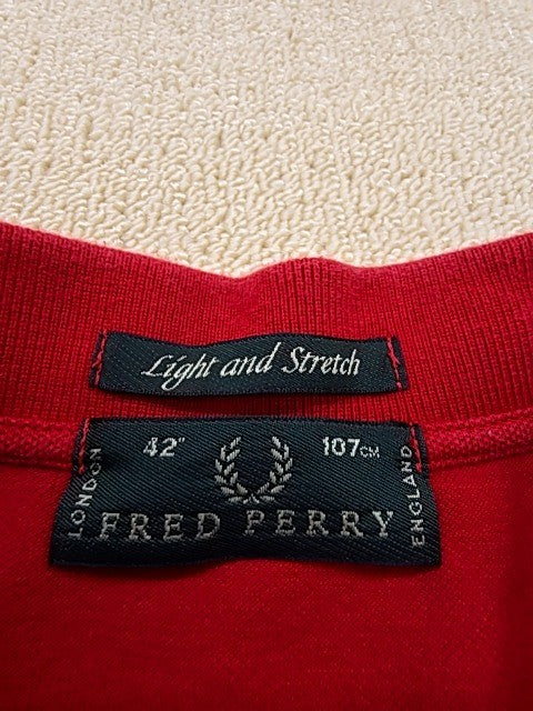 Fred Perry Twin Tipped Red Women's Polo Shirt Size 42 Short Sleeve Striped