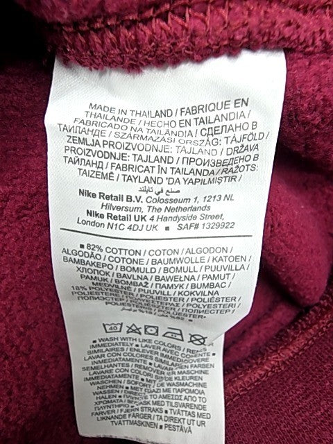 Nike Crewneck Fleece Sweatshirt Maroon M Long Sleeve Swoosh