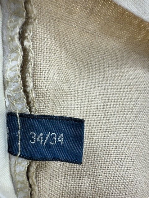 Polo Ralph Lauren Men's Beige Pleated Linen Pants Straight Leg Reg