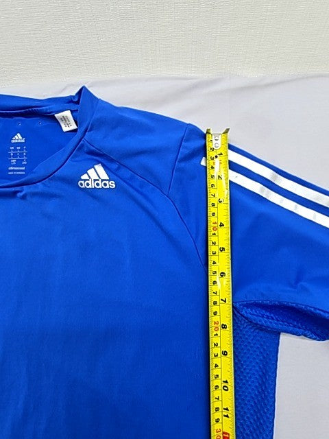 Adidas Men's Climacool Blue T-Shirt L Moisture Wicking 3-Stripes