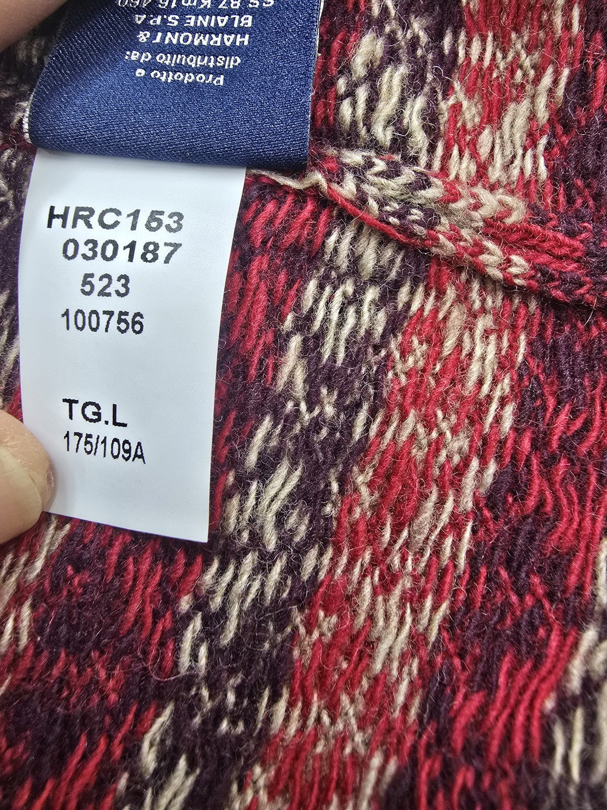 Harmont & Blaine Men's Burgundy Checkered Turtleneck Sweater Italy