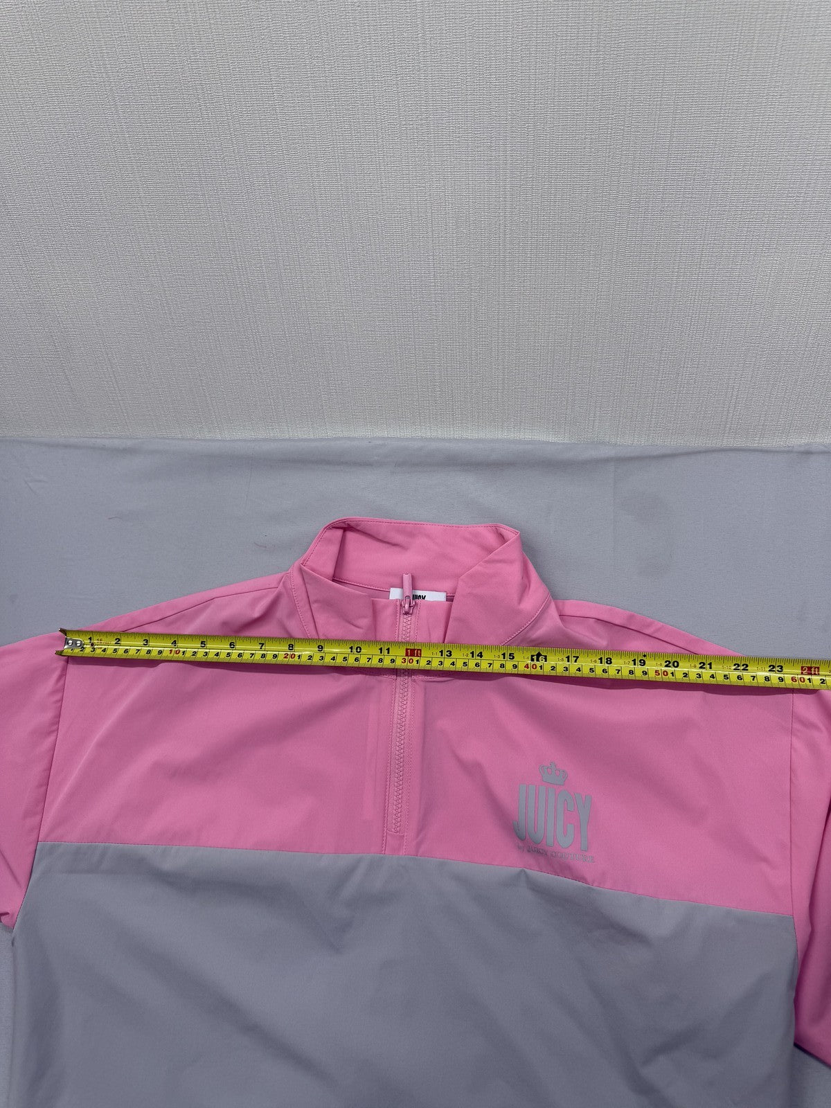 Juicy Women's Pink Gray Color Block Activewear Jacket Size L Zipper