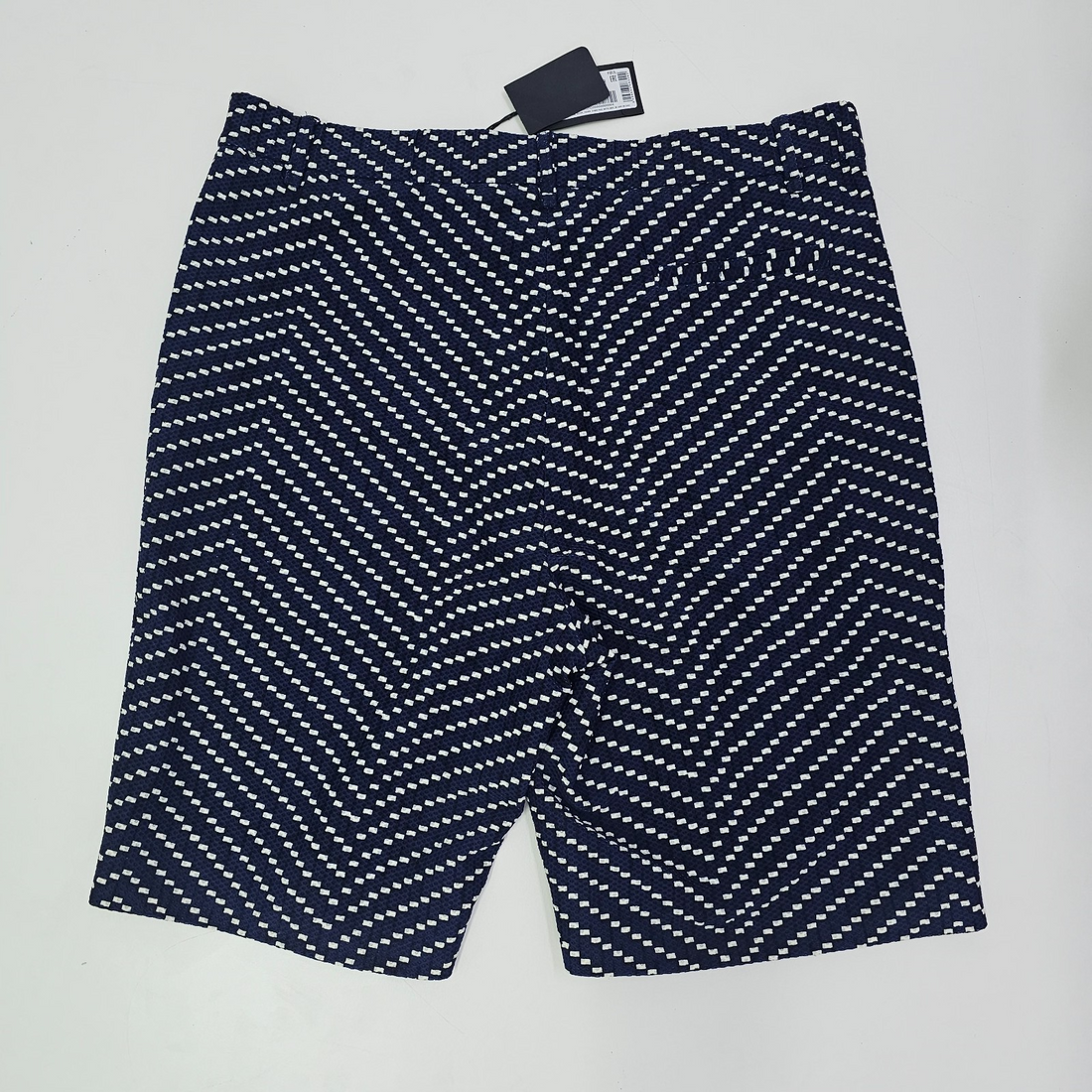 Giorgio Armani Patterned Bermuda Shorts Navy Blue & White 54R Bnwt