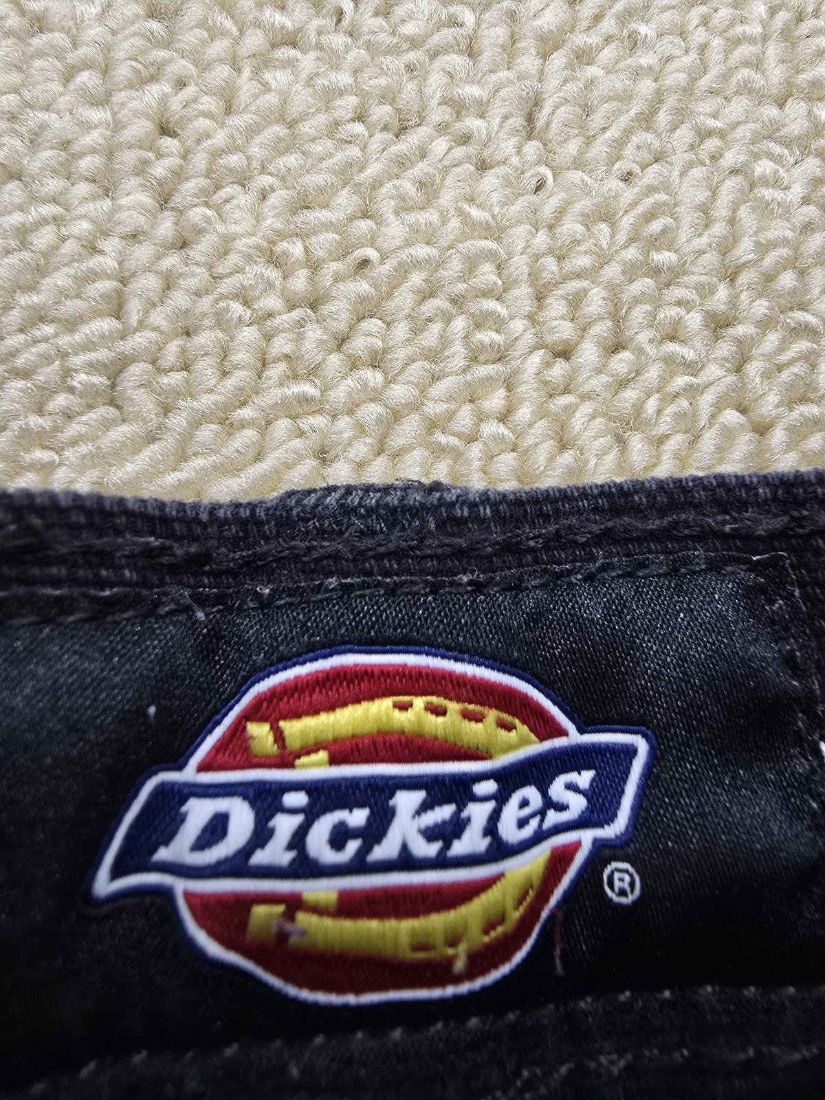 Dickies Cargo Work Pants Men's W28 Black Double Knee Loose Fit