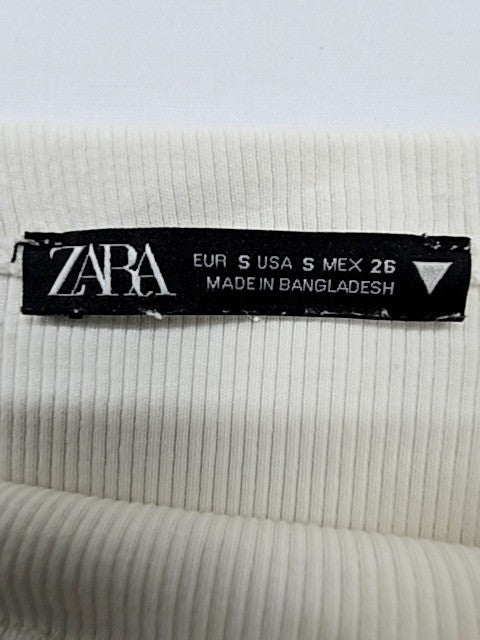 Zara Women's Cream Ribbed Knit Camisole Tank Top Size S