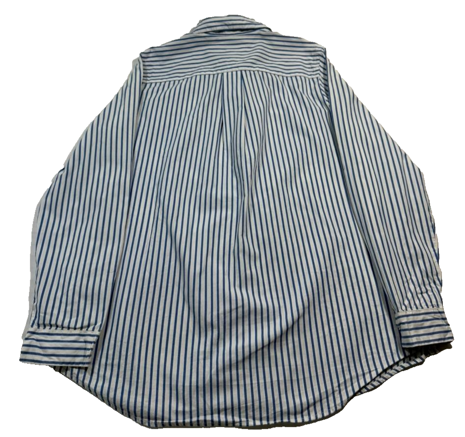 Tommy Hilfiger Women�S Blue White Striped Relaxed Fit Button Down Shirt Size S