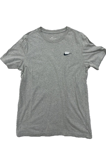 Nike Men's S Grey Cotton Short Sleeve Crew Neck Swoosh T-Shirt