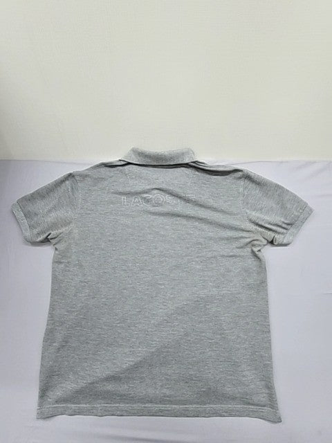 Lacoste Grey Men's Short Sleeve Polo Shirt Size 6 Cotton Pique France